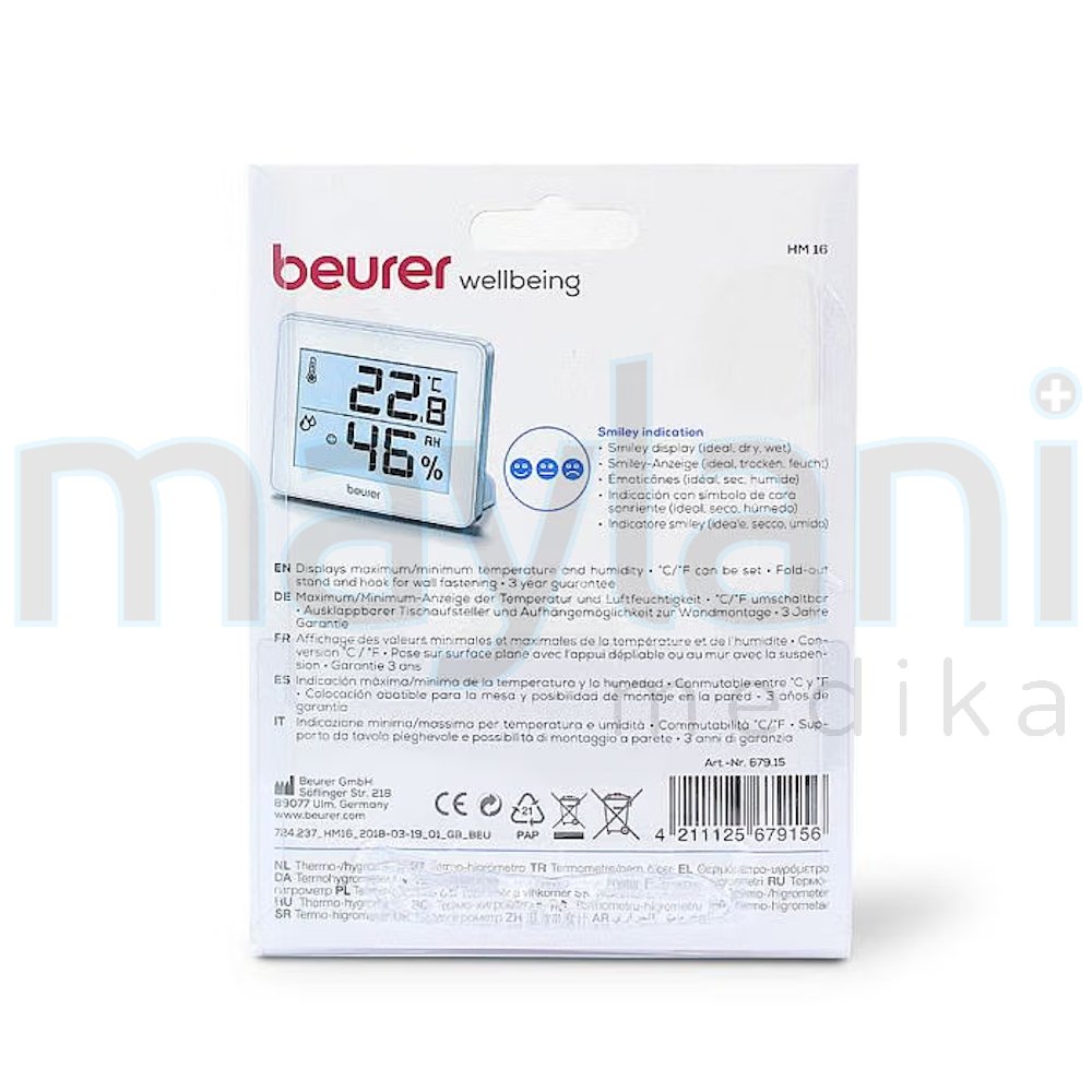 Beurer HM 16 Thermo Hygrometer Digital HM16 Termometer Ruangan - Gambar 2
